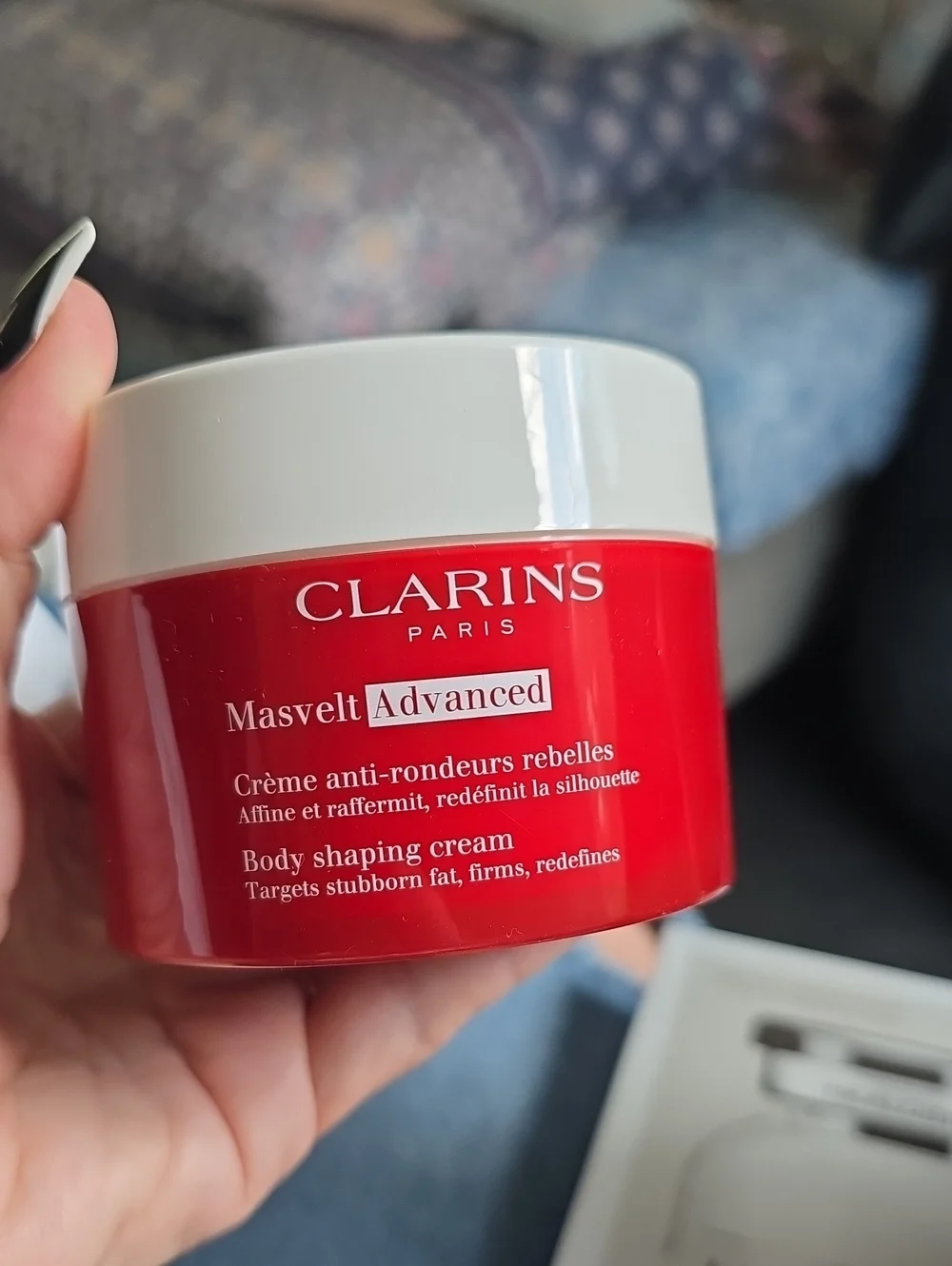 Clarins Masvelt Advanced Body Shaping Cream — Red and White